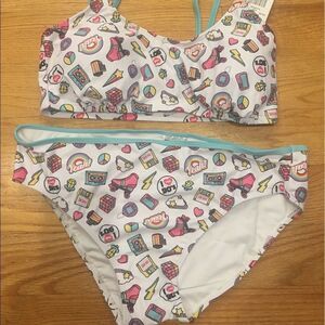 XL bikini bathing swim suit 90’s disco theme